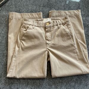 elims Malibu Cropped Wide Leg Chino Pants Khaki Tan Women's Size 26